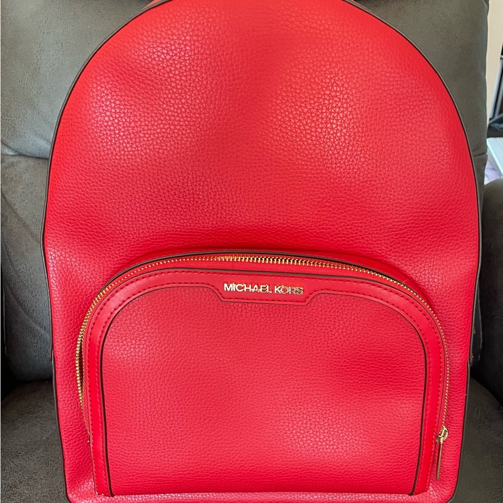 Michael Kors Red Backpack
